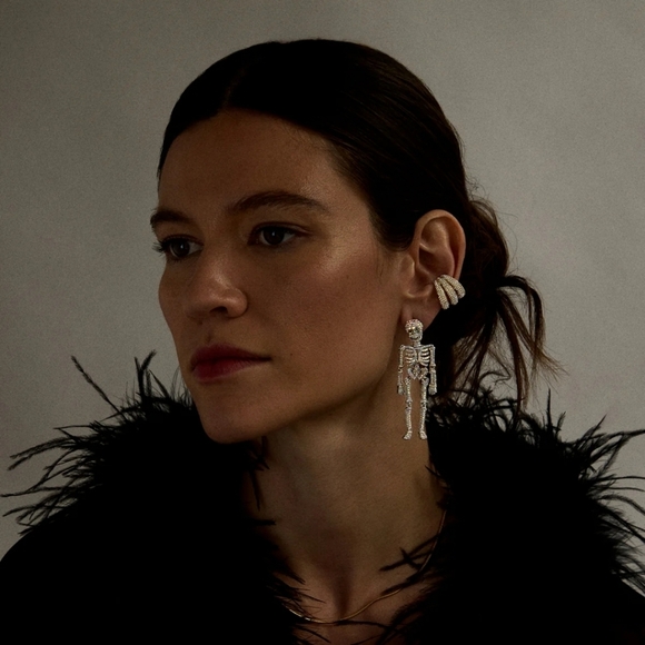 NWT Baublebar Full Body Skeleton Drop Earrings- 'Just Hanging Around' - Picture 5 of 5